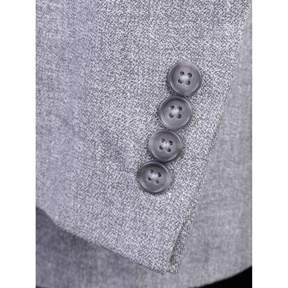 Jos. A. Bank Blazer Sport Coat Jacket Linen Wool 46R Crosshatch Gray 2-Button - Picture 7 of 15